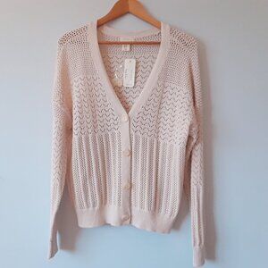 NWT Atelier Nicole Miller 100% Cotton Knit Cardigan M